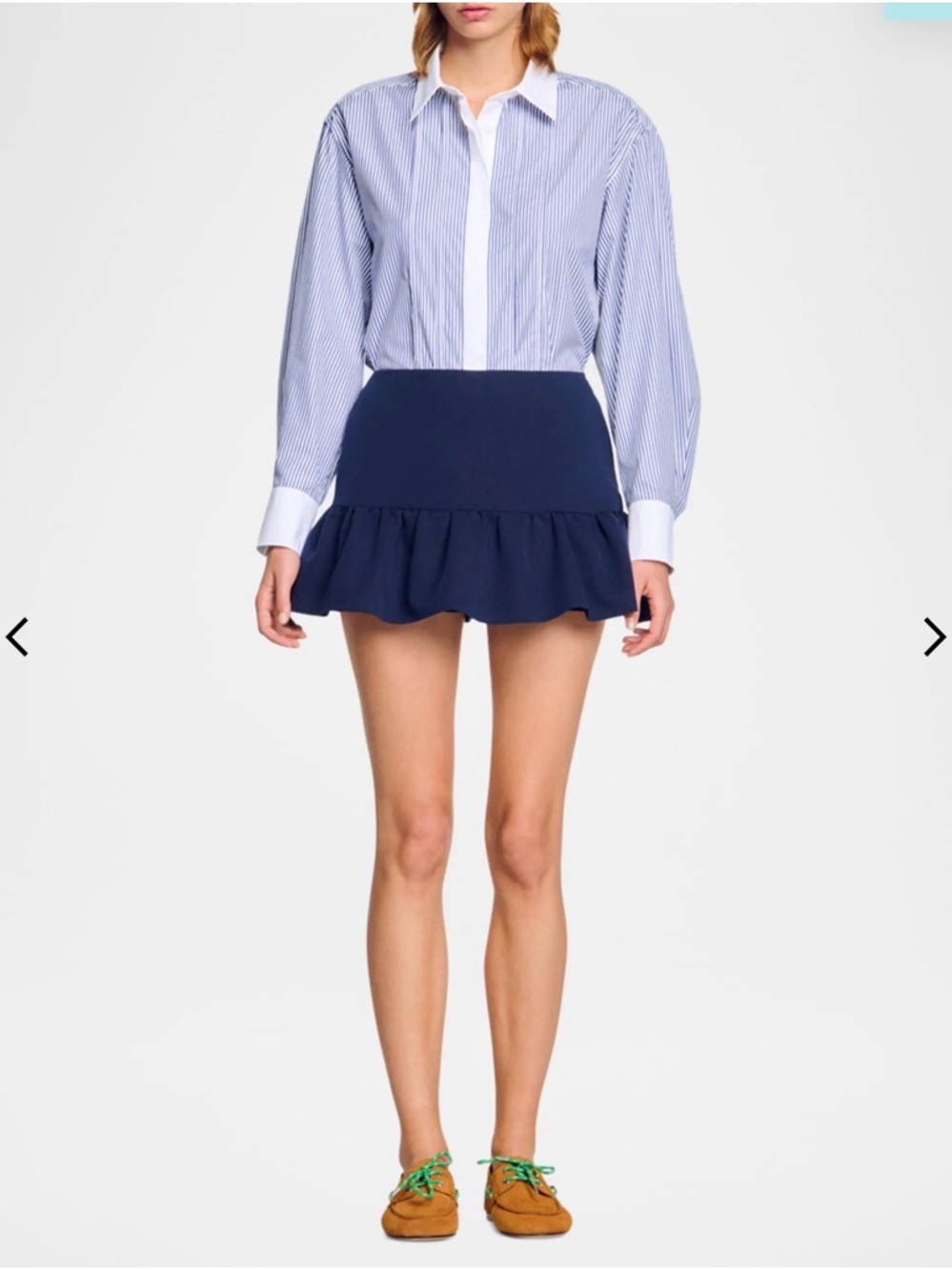 Navy Ruffle Mini Skorts - Picture 2 of 5